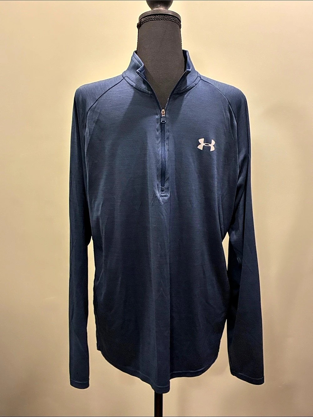 Under Armour Qualifier 1/2 Zip Men's Long Sleeve Blue Large